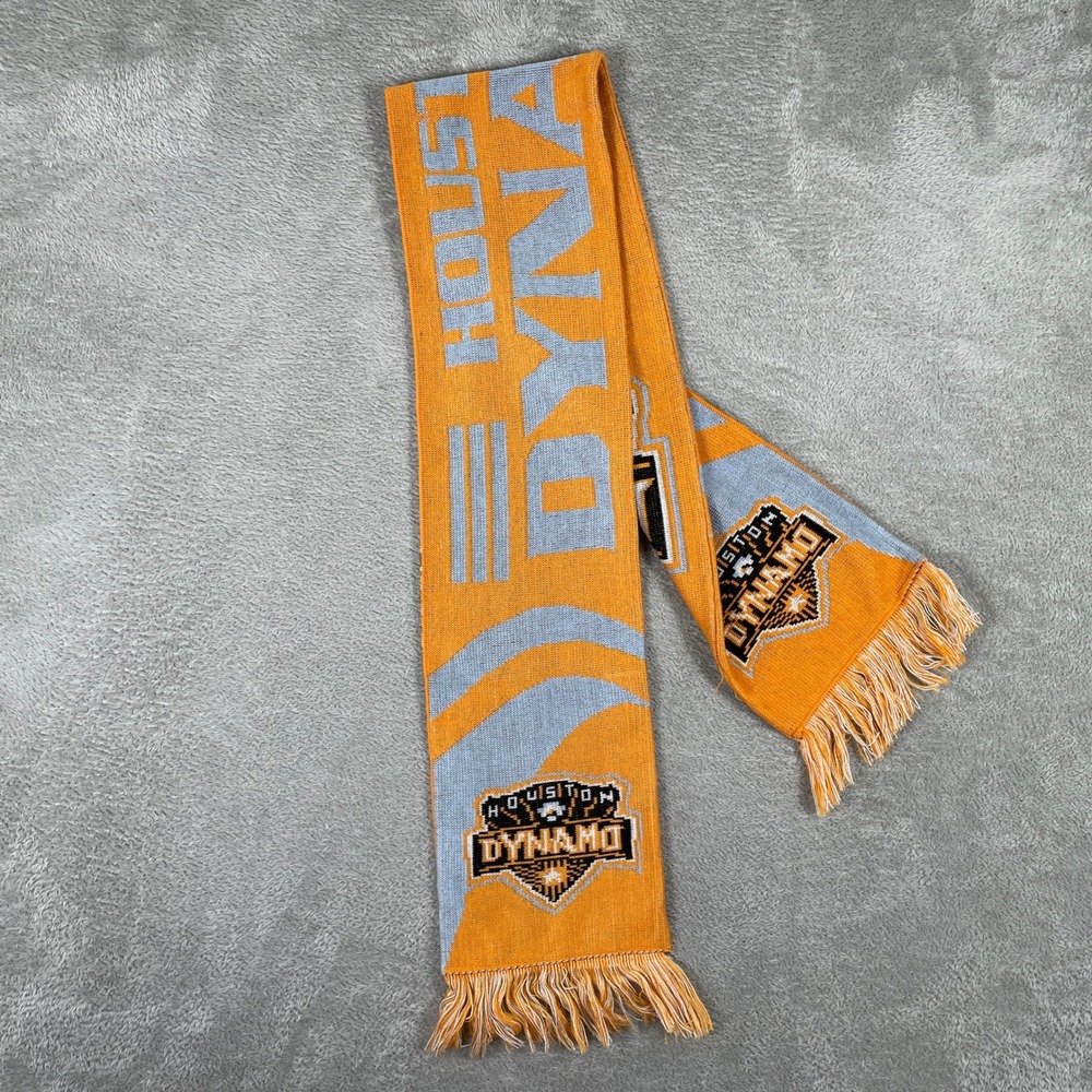 Adidas‎ Houston Dynamo Scarf Adult One Size MLS Soccer Orange Knit Tassel